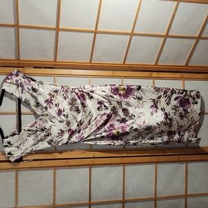 Floral print dress purple and ivory